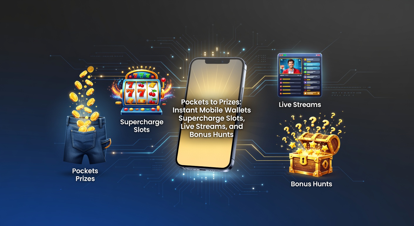 Dynamic scene of a live casino stream interface with instant wallet deposit overlay and exploding bonus hunt symbols