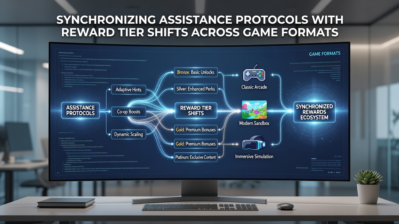 Flowchart depicting real-time synchronization between assistance teams and reward tier changes in multiple casino game types