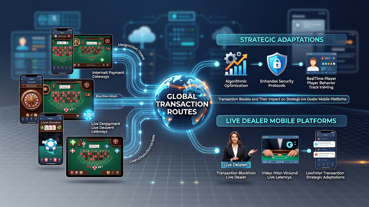 Strategic adaptation dashboard on a mobile live dealer app highlighting payment route impacts during baccarat play